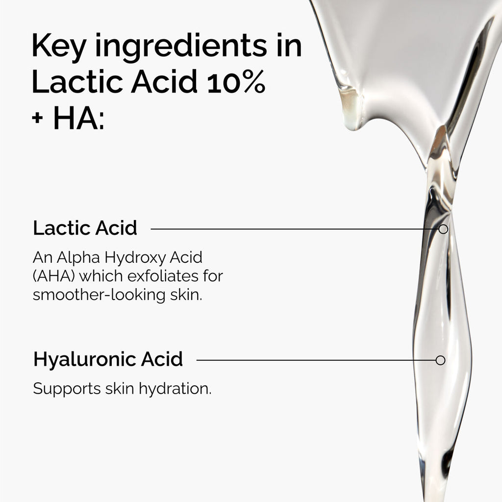 Lactic Acid 10% + HA 2% High-Strength Exfoliating Serum for Uneven Texture
